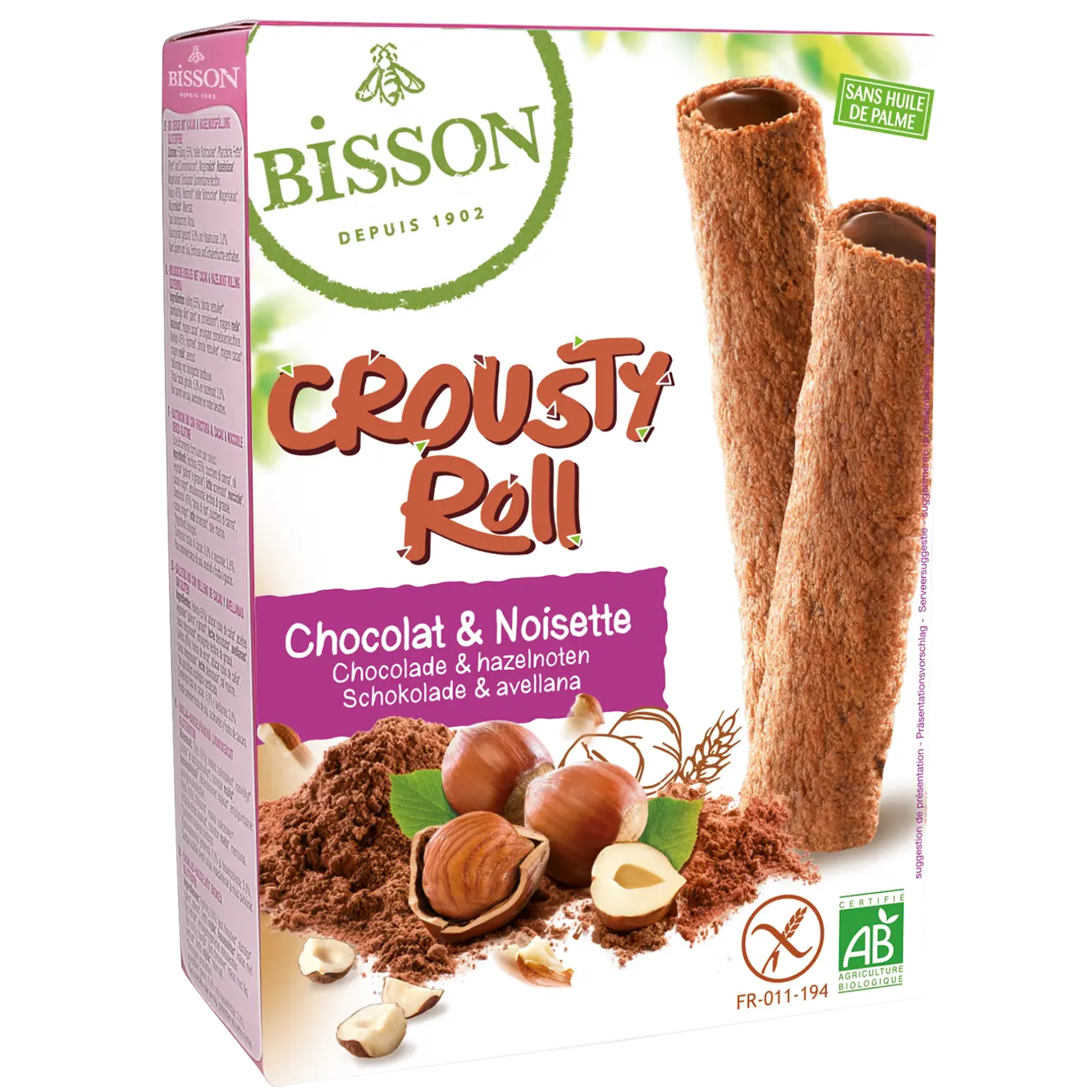 Organic Crousty Roll Chocolate & Hazelnut GF | Gluten Free,Non GMO,Organic,Palm Oil Free