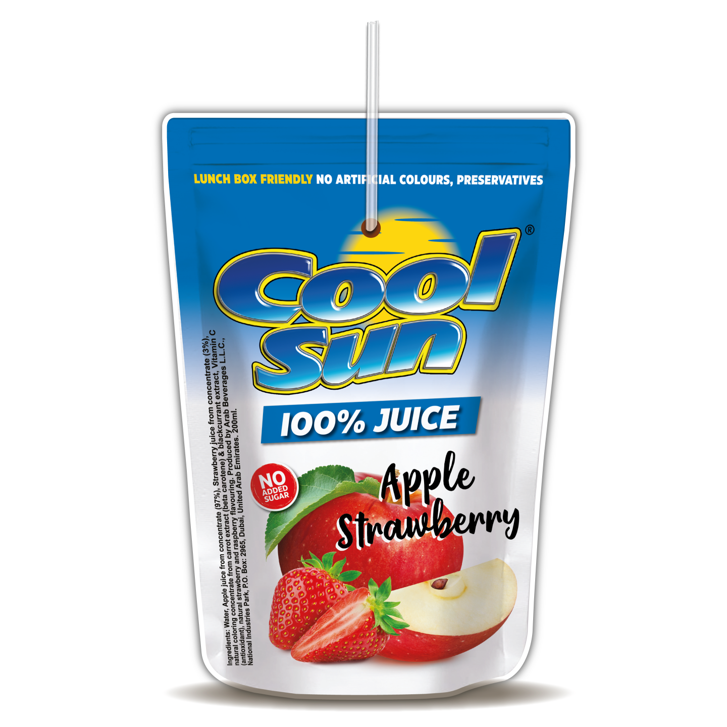 Apple Strawberry 100% Juice - No added Sugar Cool Sun