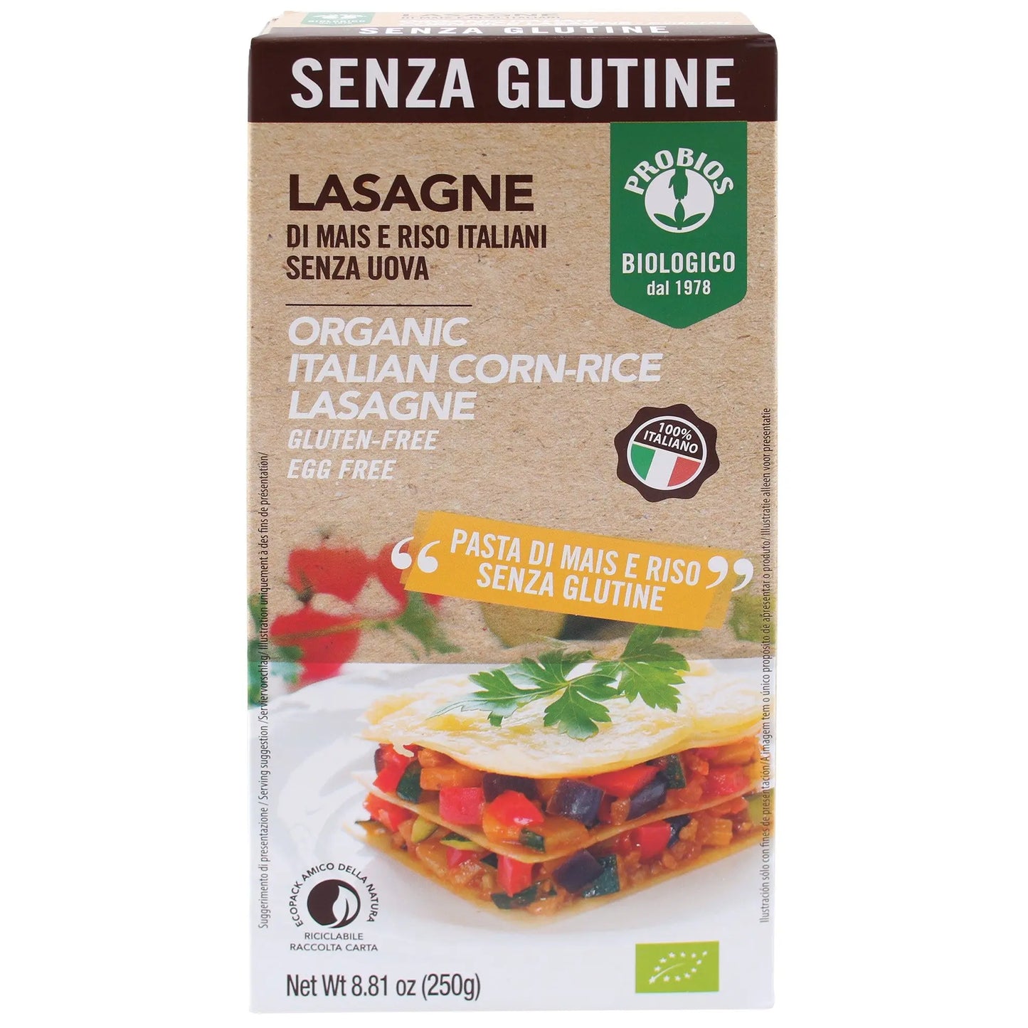 Organic Gluten Free Corn-Rice Lasagne | Gluten Free,Non GMO,Organic