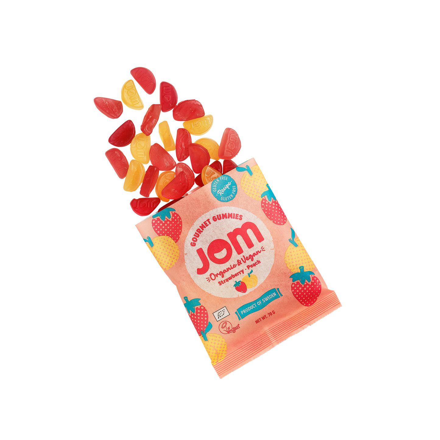 Organic & Vegan Strawberry & Peach Gummies JOM
