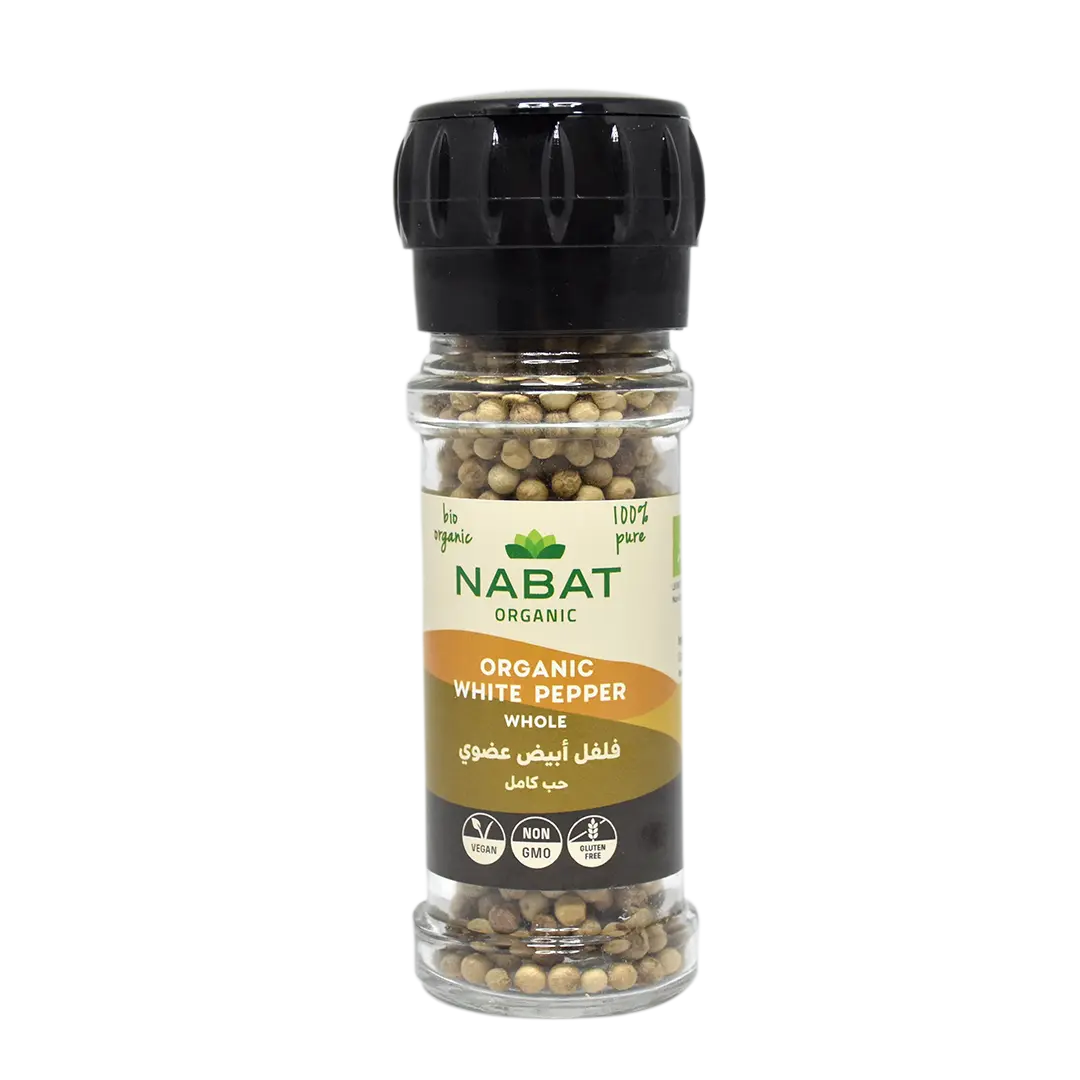 Organic White Pepper Whole - Grinder | Gluten Free,Keto,Non GMO,Organic,Paleo,Vegan