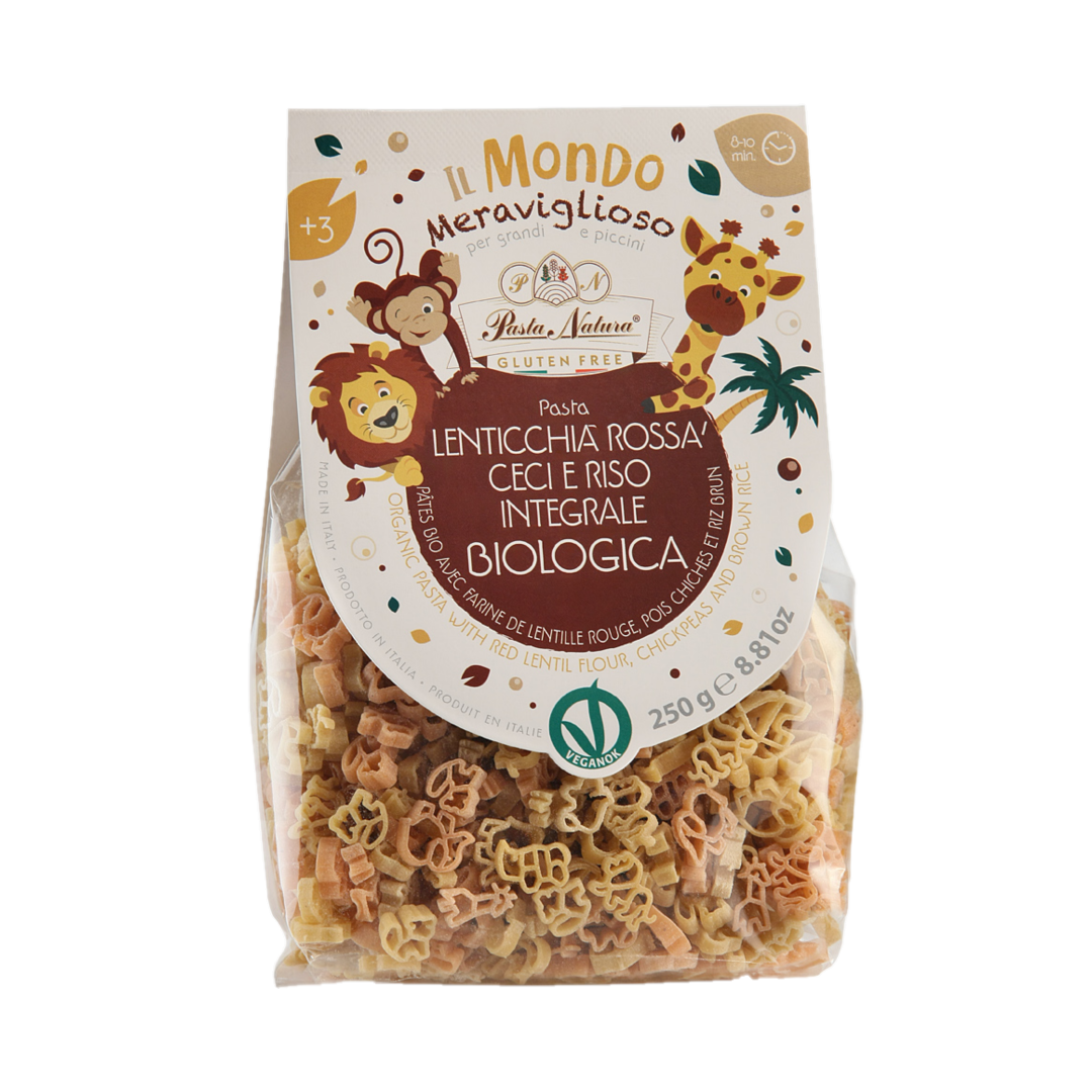 Organic Gluten Free Red Lentils & Chickpeas Kids Pasta - Savana World