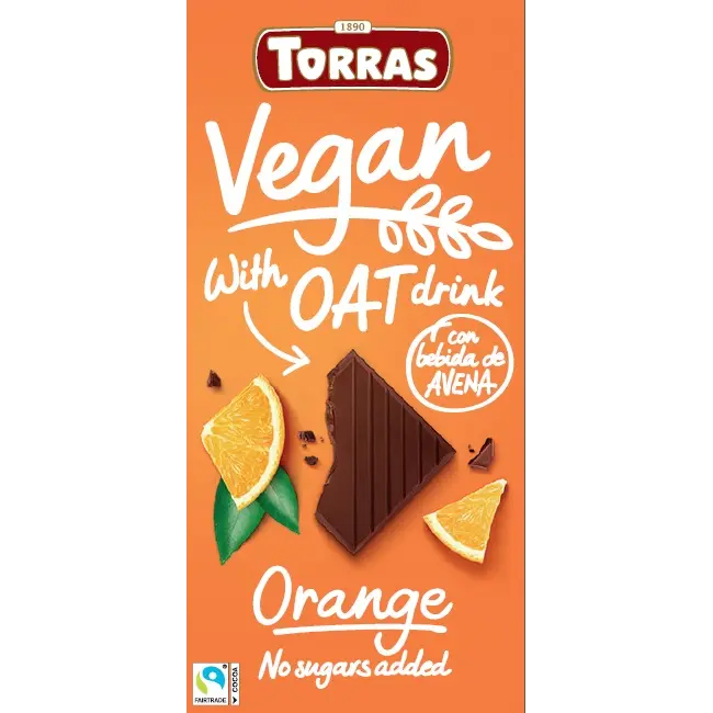 Vegan Chocolate with Oat Drink Orange Sugar Free | Dairy Free,Gluten Free,Vegan