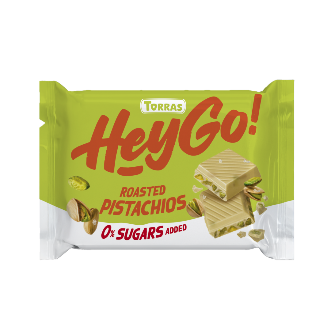 Hey Go Sugar Free White Chocolate with Pistachio & Salt Torras