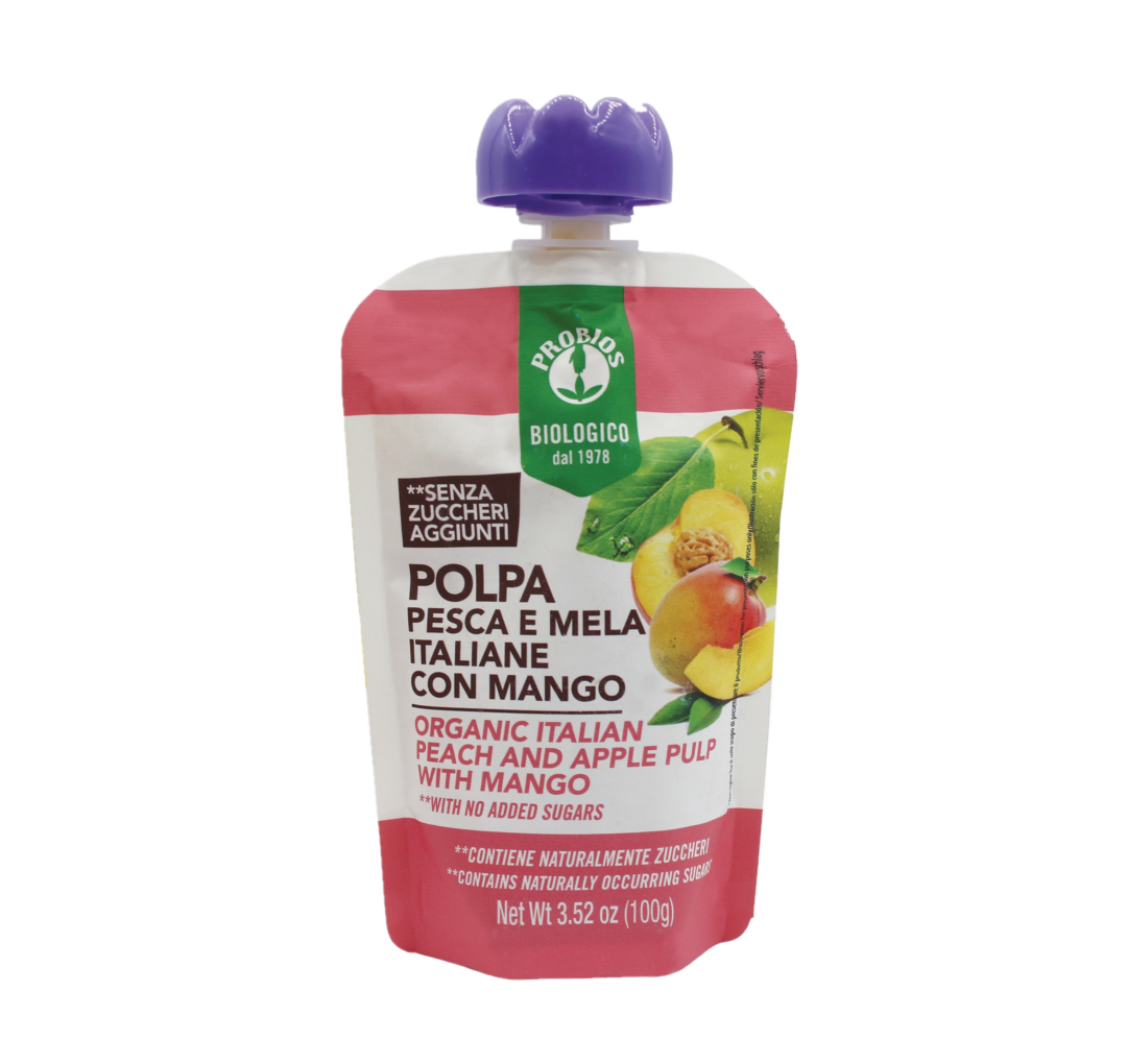 Organic Peach And Mango Pulp Doypack Probios