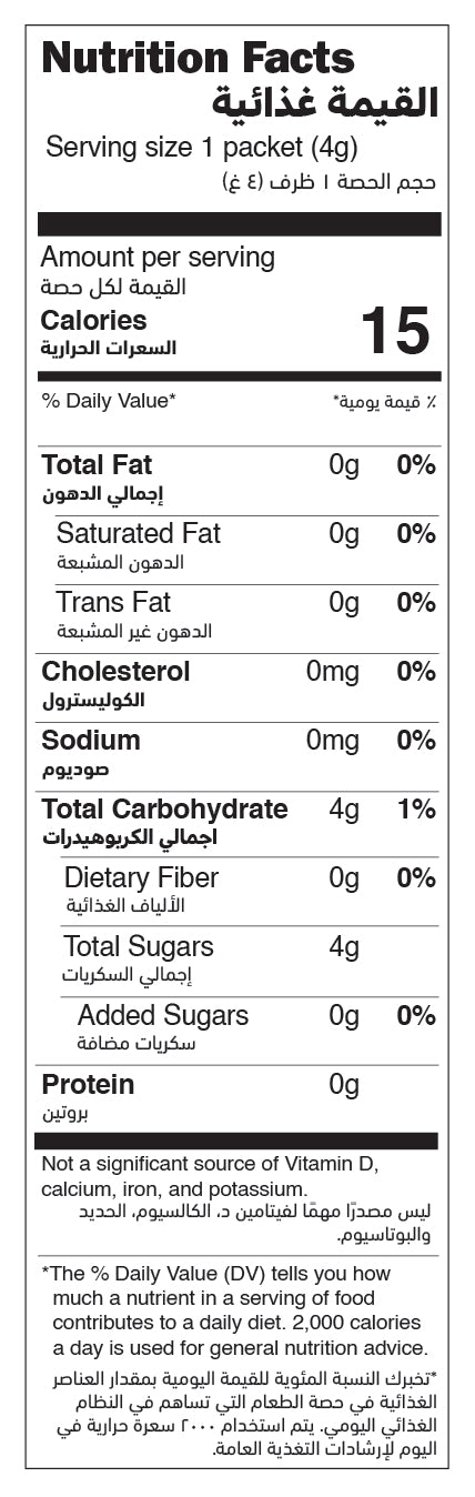 Organic Coconut Sugar Sachet nutrition facts