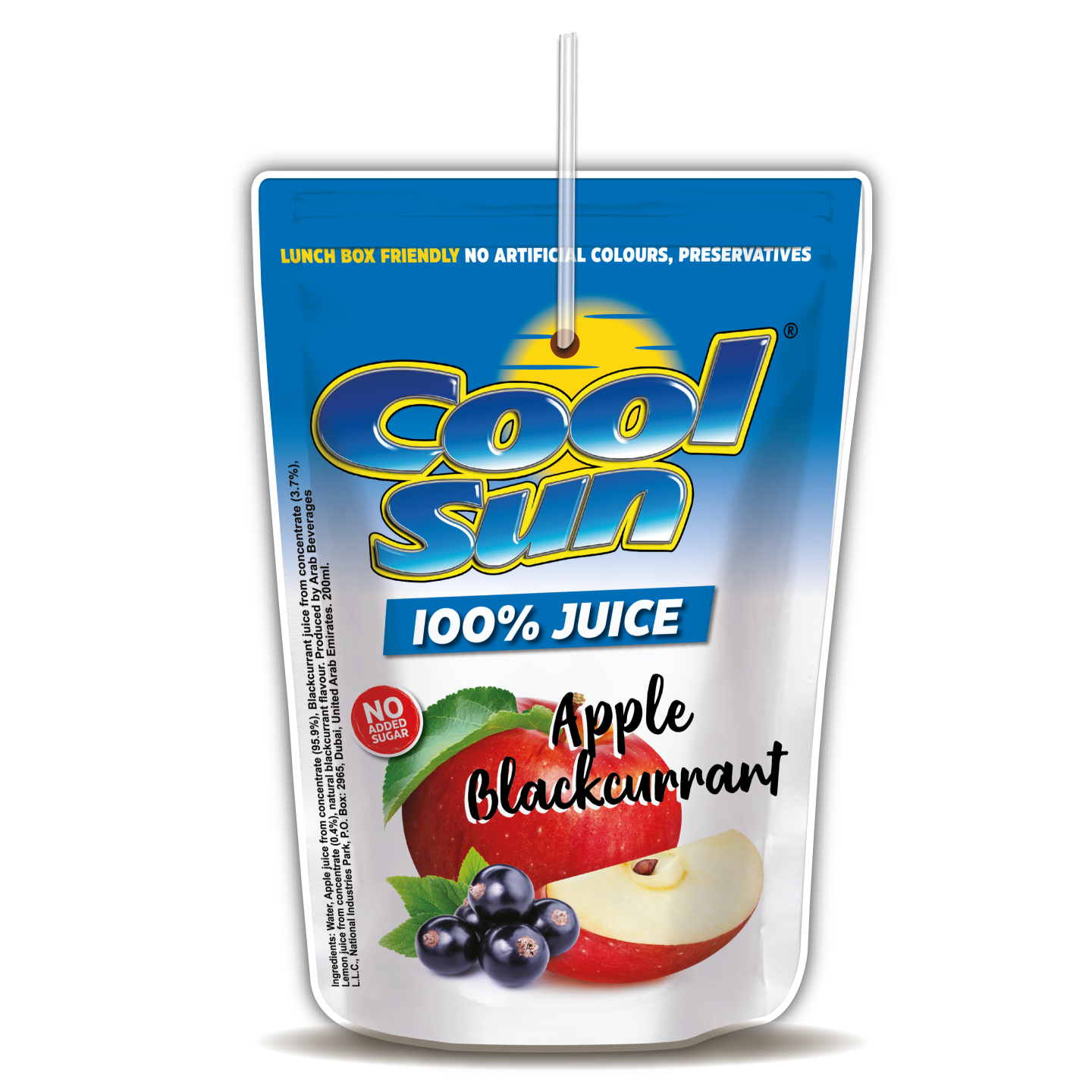 Apple Blackcurrant 100% Juice - No added Sugar Cool Sun