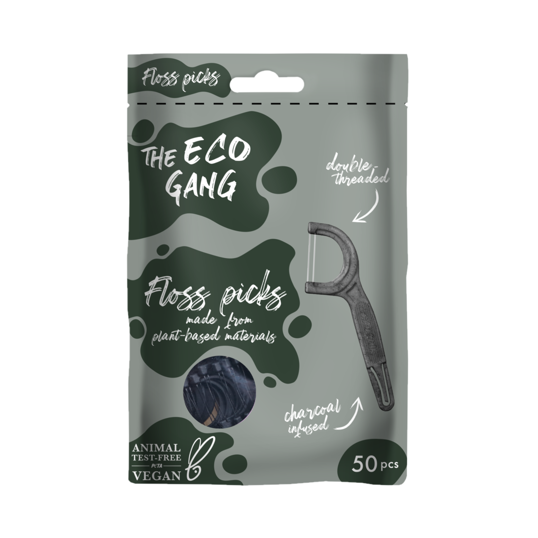 Floss picks 50-p Charcoal The Eco Gang