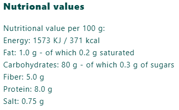 Organic Gluten Free & Sugar Free Corn Flakes nutrition facts