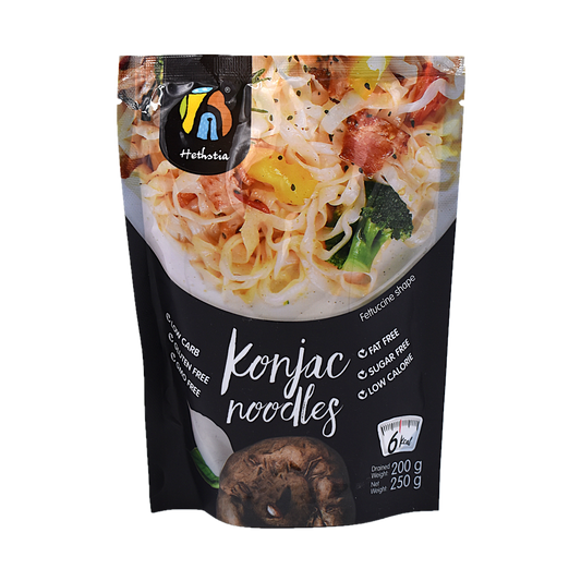 Instant Konjac Noodles - Fettucine Shape - Low Carb Hethstia
