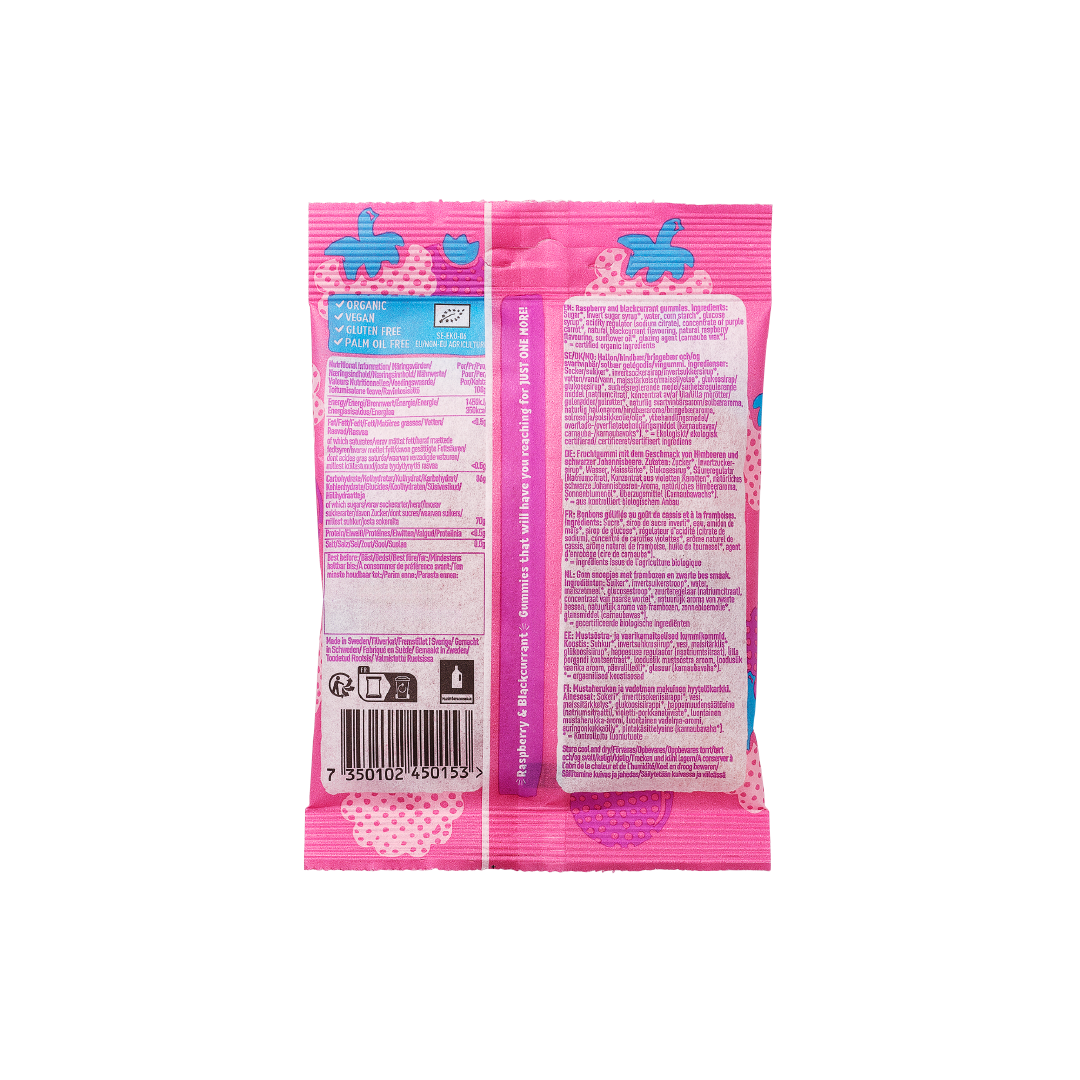 Organic & Vegan Raspberry & Blackcurrant Gummies JOM