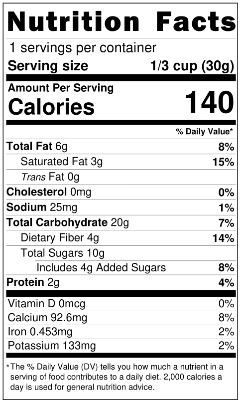 Okra Chips nutrition facts