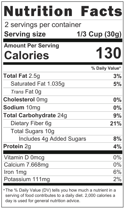 Shiitake Mushroom Chips (Original) nutrition facts