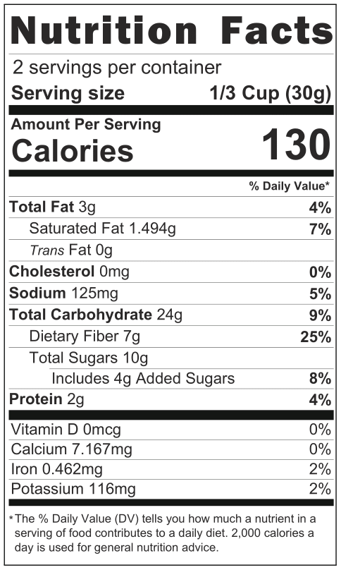 Shiitake Mushroom Chips (Spicy) nutrition facts
