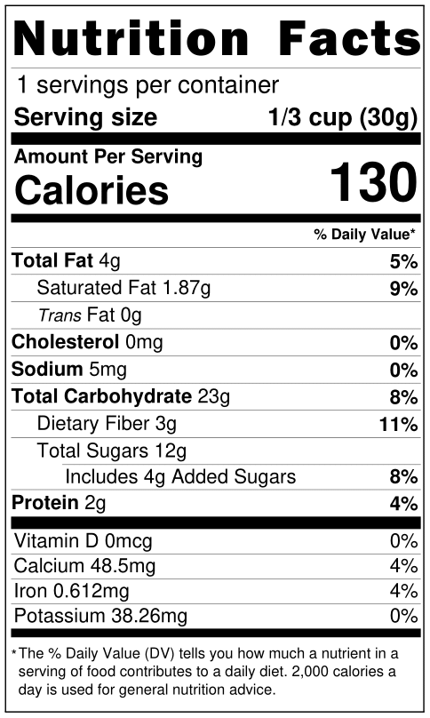 Snap Pea Chips nutrition facts
