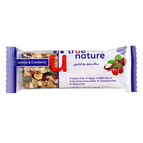 Organic Hazelnut & Cranberry bar