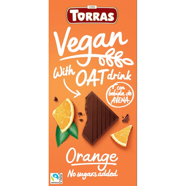 Vegan Chocolate with Oat Drink Orange Sugar Free