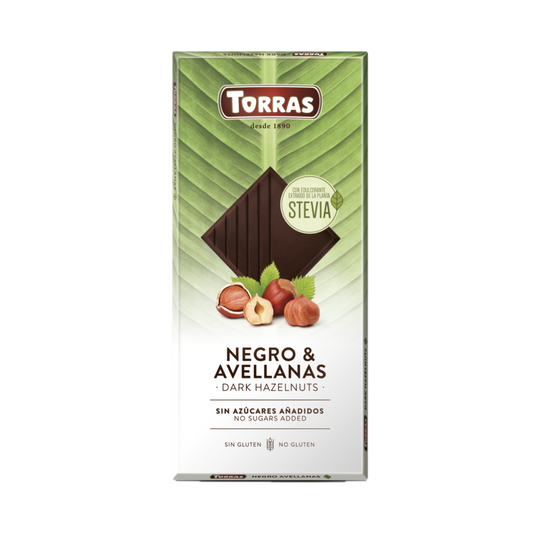Stevia S/F Dark & Hazelnuts Chocolate Torras