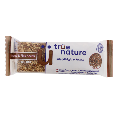 Organic Sesame & Flax seed Bar True Nature