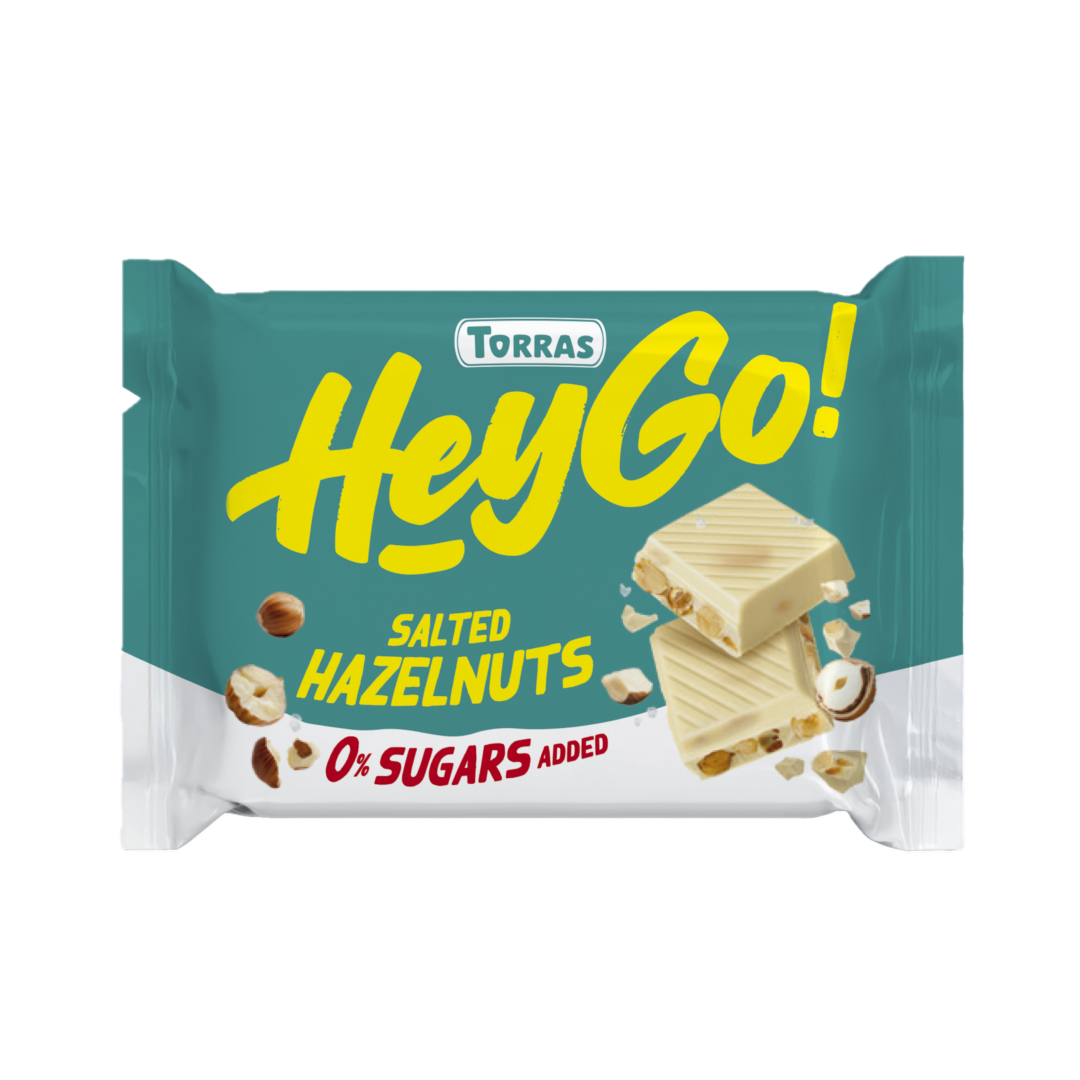 Hey Go Sugar Free White Chocolate with Hazelnuts & Salt Torras