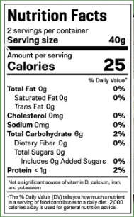 Dried Konjac Rice-Low Carb nutrition facts
