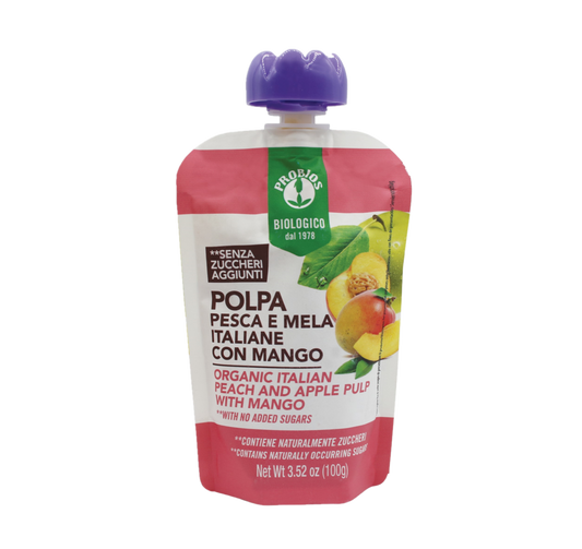Organic Peach And Mango Pulp Doypack Probios
